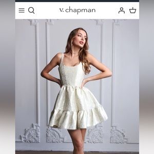 V Chapman The Betina Dress in Light Blue Duchess